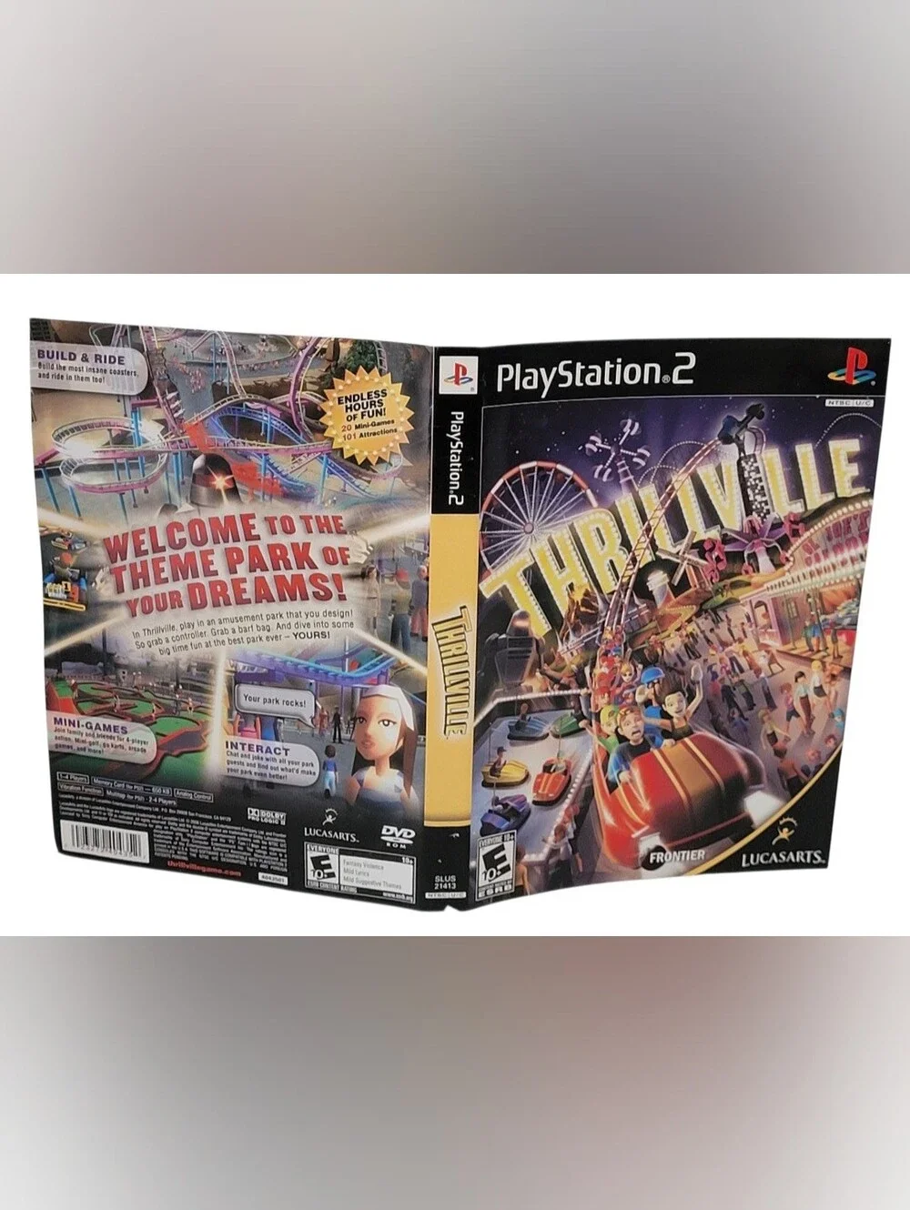 ARTWORK ONLY Thrillville (PlayStation 2 PS2) Simulation Game [NO GAME/NO CASE].